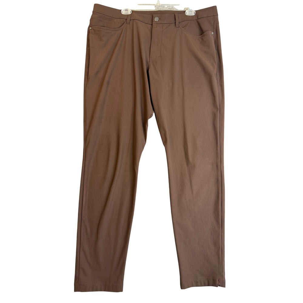 Lululemon Commission Pant Classic Fit Warpstreme Brown Mens 38x31 Tech Pants